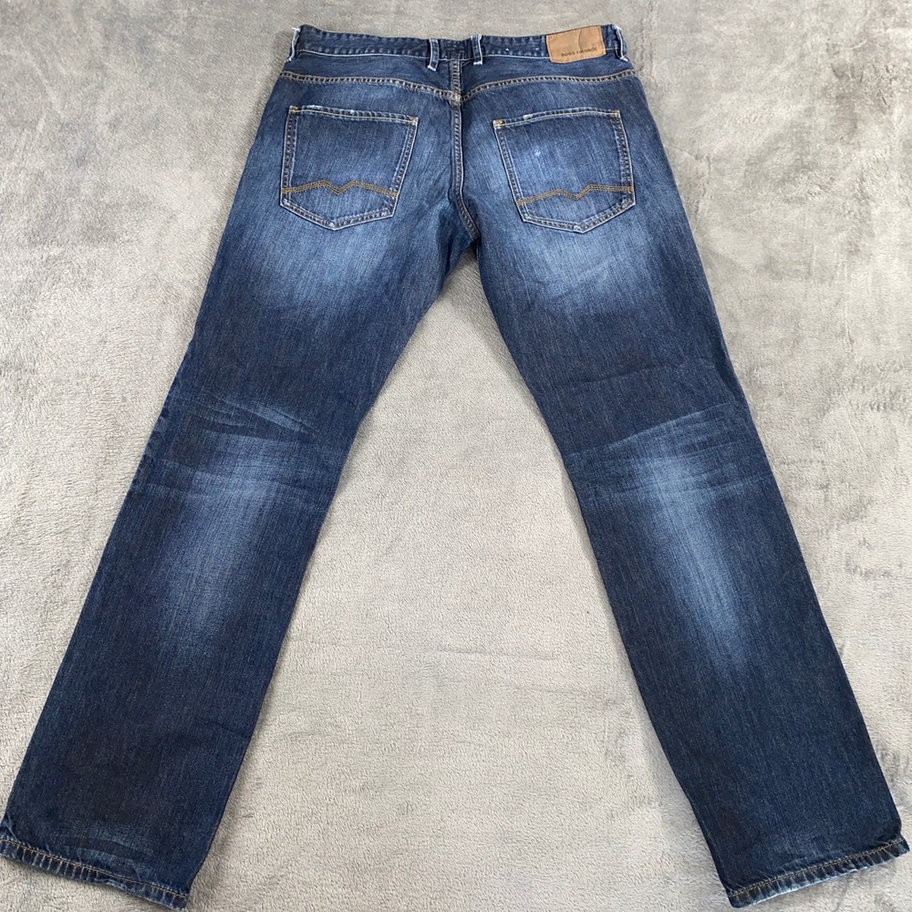Hugo Boss Orange Jeans Mens 36x32 Blue Straight Leg Dark Wash Denim Casual - Picture 2 of 12